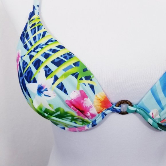 Kechika Push-up Floral Bikini Top w/UW -Sz 8 - NWT - Picture 5 of 12